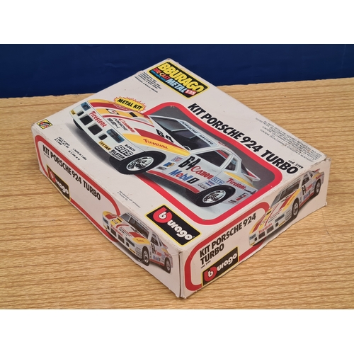 554 - BBurago Model Porsche 924 Turbo 1/25 Scale. Made up model plus Ferrari 308 GTB