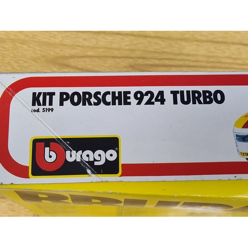 554 - BBurago Model Porsche 924 Turbo 1/25 Scale. Made up model plus Ferrari 308 GTB