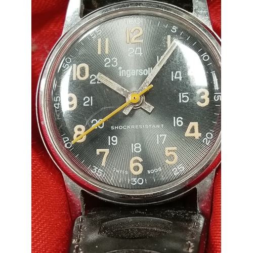 678 - Vintage Military lngersoll field sealion shock resistant watch 3006 boxed (not working)