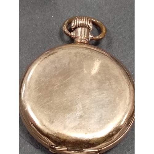 679 - Traveller movement. Waltham pocket watch with Dennison 10 year rolled gold case. Hunter Case Savonet... 