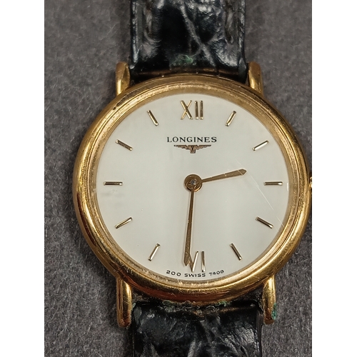 682 - Longines ladies 200 Swiss 7408 less grandest classiques watch (not working)