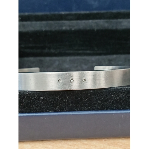 692 - Ben Shearman Titanium diamond stone bangle boxed