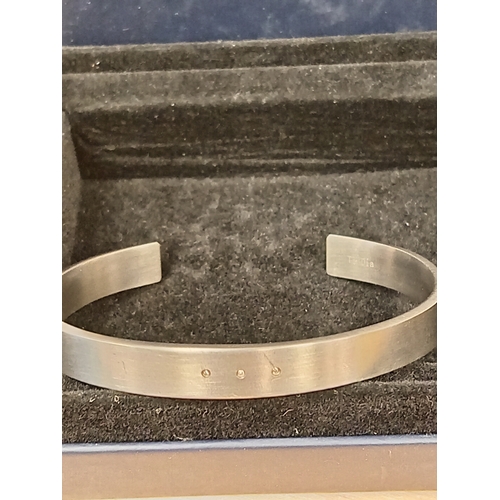 692 - Ben Shearman Titanium diamond stone bangle boxed