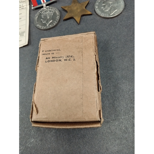 564 - WWII medal group includes Africa star, defence medal and 1945 war medal.  RV Watson issued by air mi... 