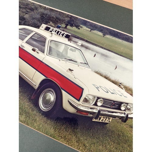 586 - Large original 1970's photo of a dummy set up for Warwickshire police chrysler H 41cm x W 50cm