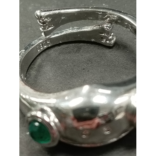 694 - 925 silver adjustable frog face ring boxed