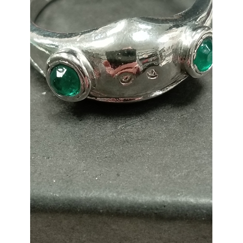 694 - 925 silver adjustable frog face ring boxed