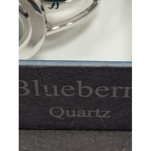 696 - Blueberry quartz boxed watch with changeable watch faces