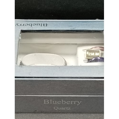 696 - Blueberry quartz boxed watch with changeable watch faces