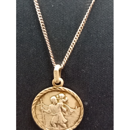 699 - 925 silver St Christopher pendant on 925 silver chain L 40cm