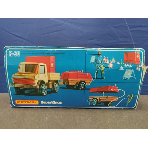 602 - Matchbox Super kings K-30 Unimog and compressor boxed 1978