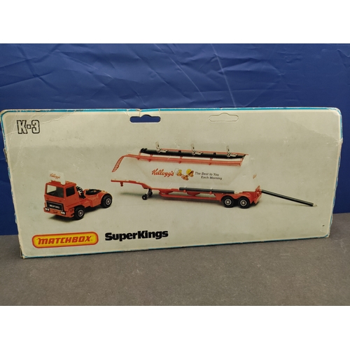 605 - Matchbox Super kings K-3 Kelloggs Grain Transporter boxed from 1981