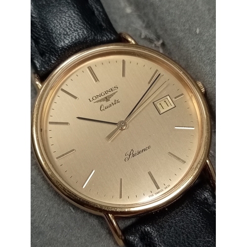 716 - Boxed Longines Quartz presence watch