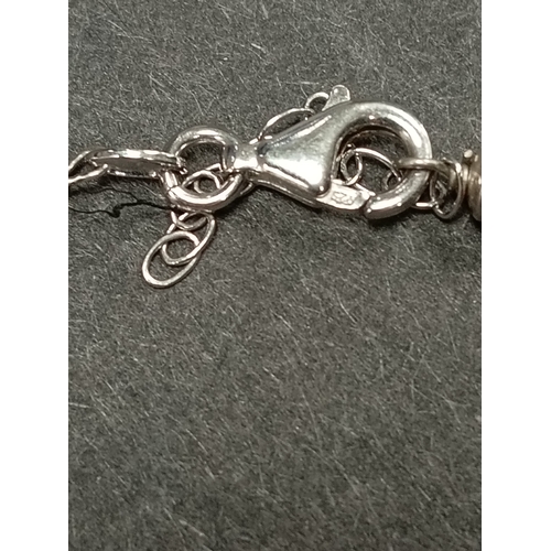 734 - 925 silver multi colour chain bracelet L 18cm