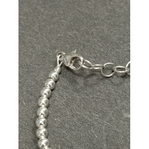 744 - 925 silver baby christening heart bracelet 8cm