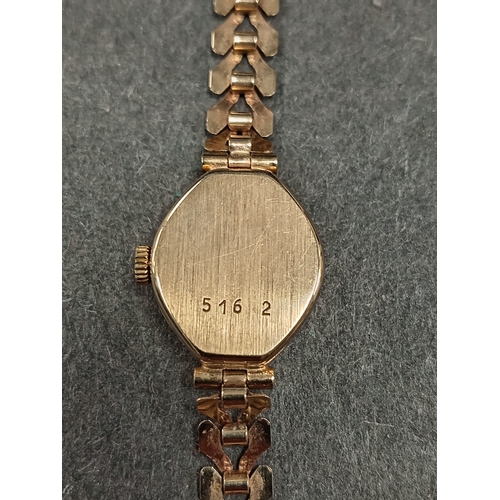 764 - 9ct gold H Samuel quartz ladies watch, not working weight 9.59 grams