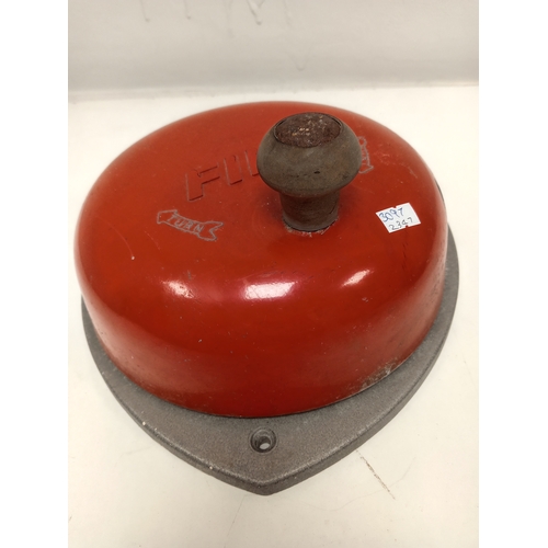 413 - Vintage Hand operated rotary fire alarm bell