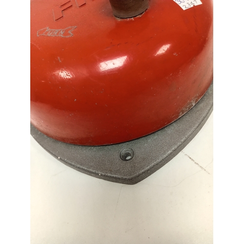 413 - Vintage Hand operated rotary fire alarm bell