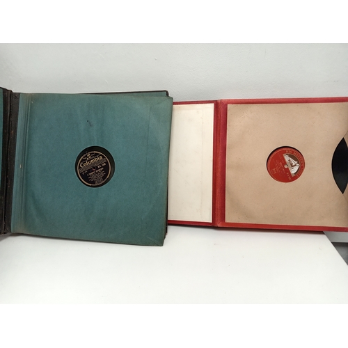 416 - Two vintage gramophone record albums full of 78's records includes Columbia records, His Masters Voi... 