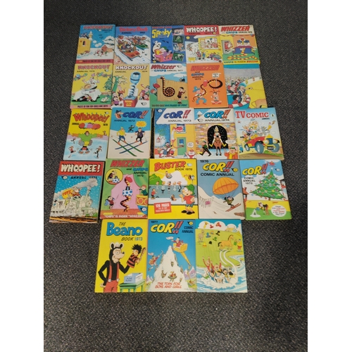 429 - A large job lot of 1970s annuals. To include Beano, Knockout, DickoryDock, Sparky, Buster book of sp... 