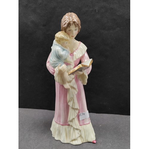 448 - 1990 Royal Worcester figure of a woman reading to a child titled 