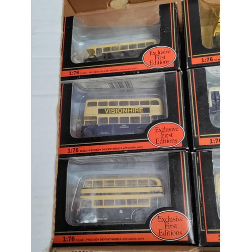 468 - A job lot of EFE 1:76 scale diecast buses. To include bull ring double decker, vision hire and line3... 