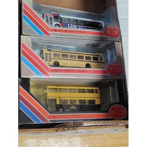 468 - A job lot of EFE 1:76 scale diecast buses. To include bull ring double decker, vision hire and line3... 