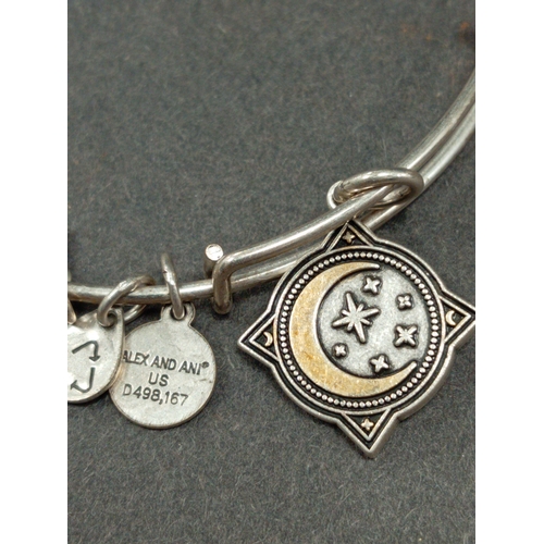 695 - Alex and Ani white metal moonlight bangle 7cm diameter