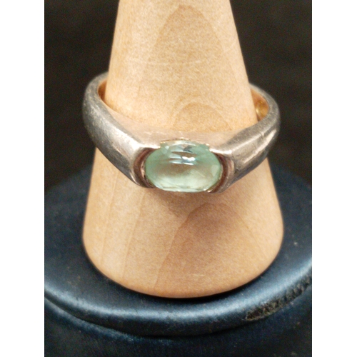 725 - 925 silver topaz colour stone ring size Q