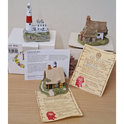 501 - Lilliput Lane British Miniature Models Collection, boxed with paperwork: Portland Bill Lighthouse; F... 