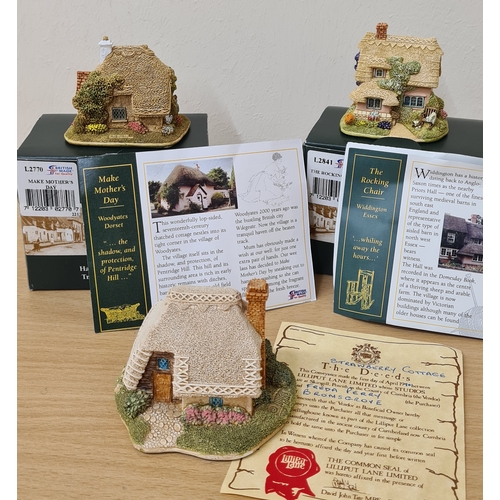 502 - Lilliput Lane British Miniature Models Collection, boxed with paperwork: Make Mother's Day & The Roc... 