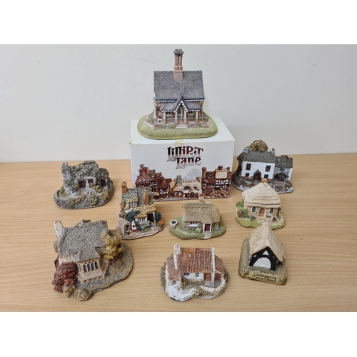 412 - Lilliput Lane British Miniature Models Collection, 9 loose items all very slighty damaged or labels ... 