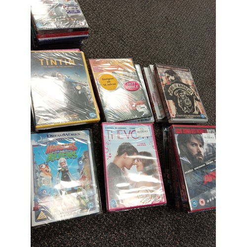 421 - Job lot of vintage mainly sealed dvd's AND Blue Rays includes boxed sets, Love actually, Gangs of ne... 