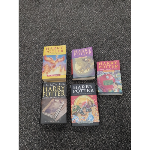 504 - A job lot of harry potter books mostly first editions. To include Harry Potter and the order of the ... 