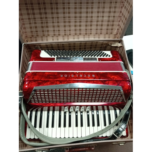 509 - Excelsior Accordian in original case, made in Italy, model number 308