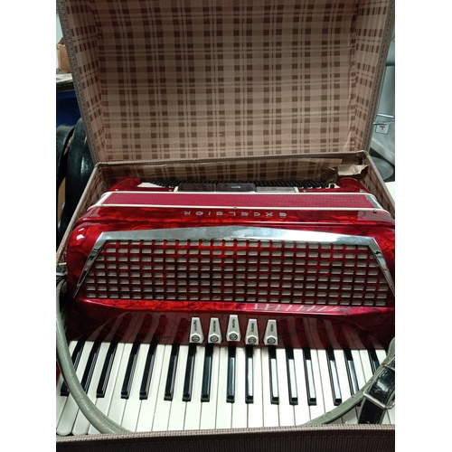 509 - Excelsior Accordian in original case, made in Italy, model number 308