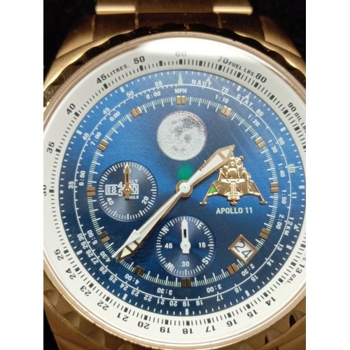 651 - Boxed working vintage Apollo 11 Nasa men's watch