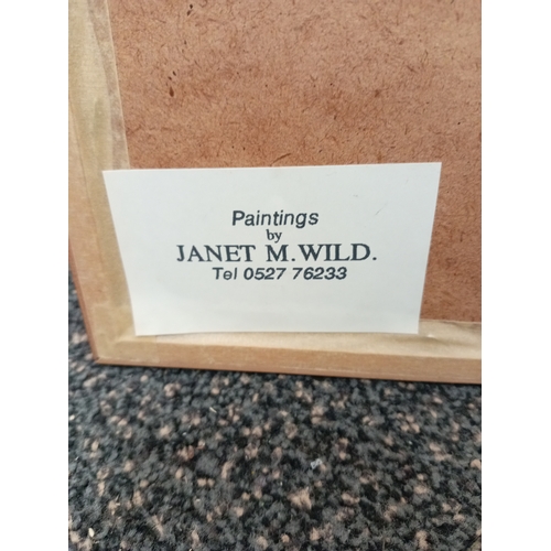 425 - Two watercolor paintings by Janet. M. Wild, one The old mill house Ipsley H 47cm x W 38cm and one of... 