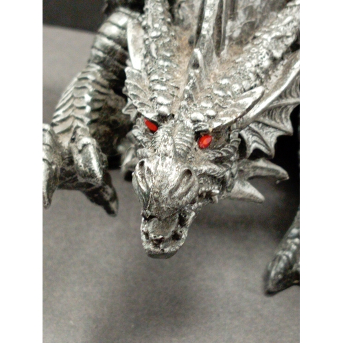 429 - Large resin dragon figure. H 18cm x W 16cm