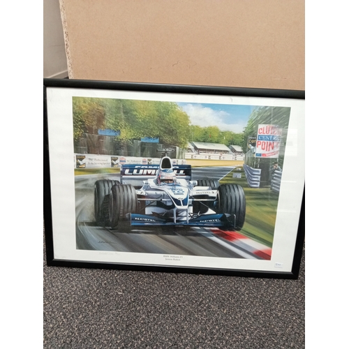 437 - BMW Williams F1 Jenson Button, limited edition print 16/500 by KW Davies 2000. H 48cm x W 67cm