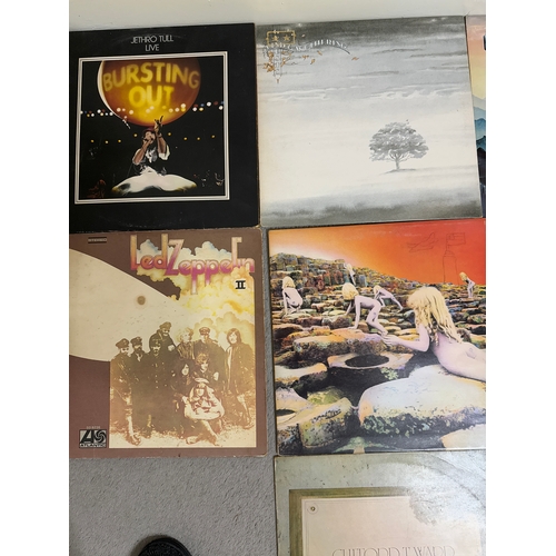 514 - Job lot of vintage rock vinyl record albums in various conditions. To include Jethro Tull, Genesis, ... 