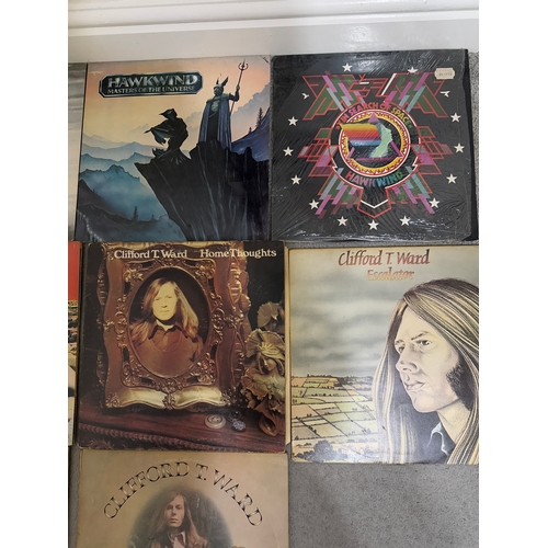 514 - Job lot of vintage rock vinyl record albums in various conditions. To include Jethro Tull, Genesis, ... 