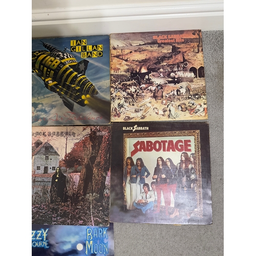 518 - Large job lot of vinyl record albums in various conditions. To include Black Sabbath, Ian Gillan and... 