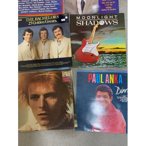 519 - Job lot of over 25 various vintage vinyl record albums in various conditions. To include David Bowie... 