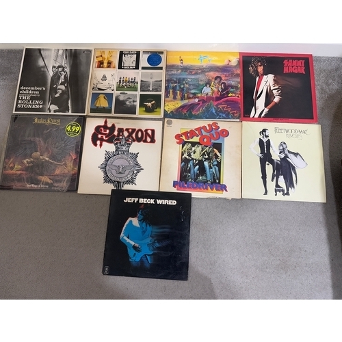 513 - Selection of vintage rock vinyl record albums in various conditions. To include The Rolling Stones, ... 