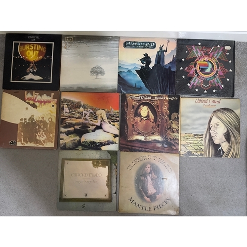 514 - Job lot of vintage rock vinyl record albums in various conditions. To include Jethro Tull, Genesis, ... 