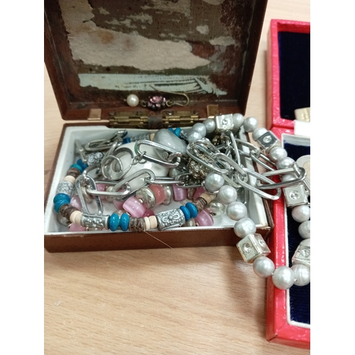 655 - Job lot of vintage costume jewellery, Electron lighter, two euro coin, keyring, bracelets etc