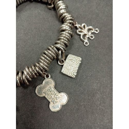 658 - Links London 925 silver charm bracelet with charms