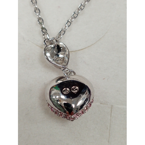 661 - Swarovski crystal heart necklace in box L 44cm