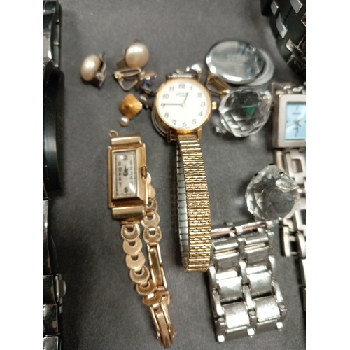 676 - Job lot of vintage watches and 925 silver ring missing a stone etc, watches include Storm, Rotary, S... 